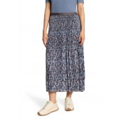 Betty Barclay - 9305 1697 Half lange rok blauw bruine luipaardprint.